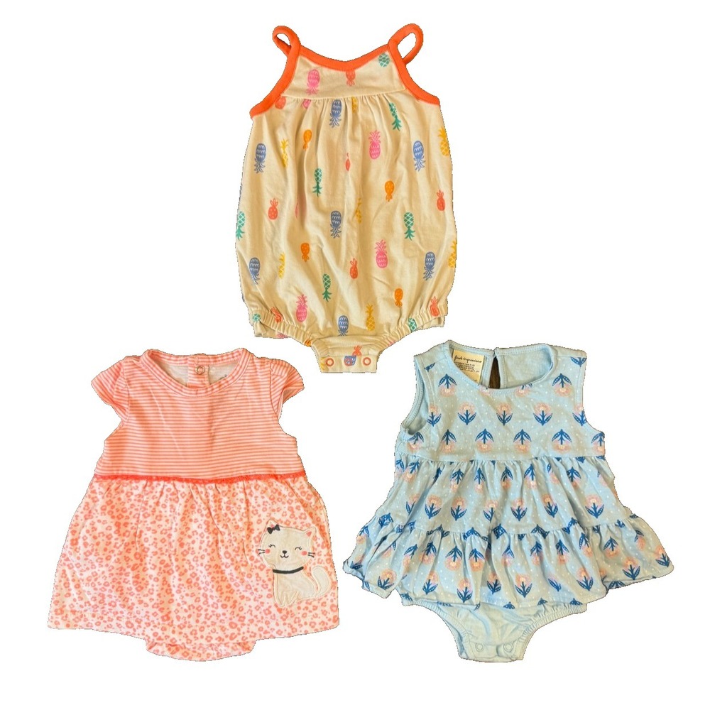 Baby Girl Clothes Lot 0/3 Months Bundle Summer Dresses Rompers Outfits Pineapple